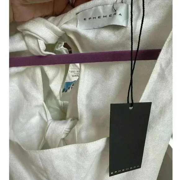 EPHEMERA Troika Cutout-back Ivory Linen Dress Size 2 NEW NWT! - Picture 7 of 10